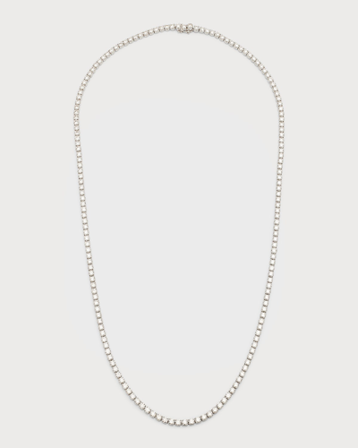 Neiman Marcus Lab Grown Diamonds Lab Grown Diamond 18k White Gold Round Diamond Line Necklace. 30"l