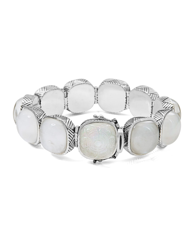 Stephen Dweck Mother-of-pearl And White Agate Cushion Bracelet In Mother Of Pearl