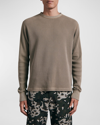 Rag & Bone Long Sleeve Waffle Knit Cotton Top In Lt Olive