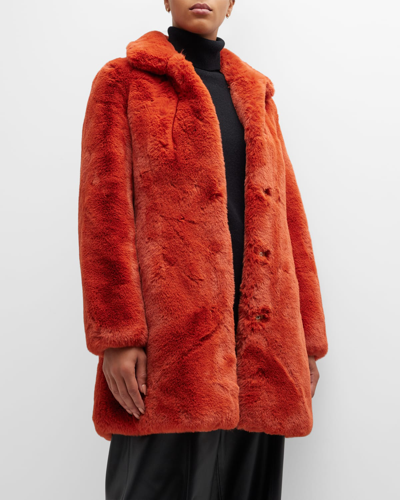 Belle Fare Faux Fur Oversized Jacket In Sienna