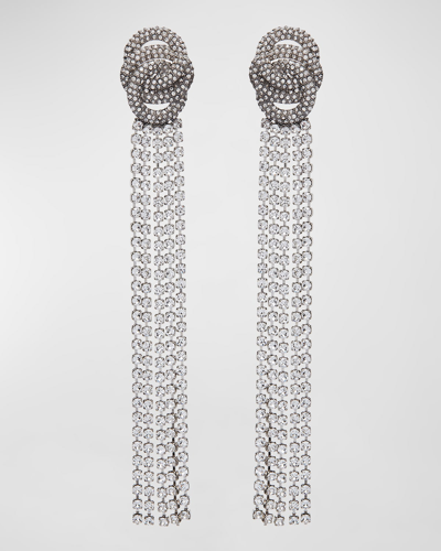 Oscar De La Renta Infinity Crystal Fringe Earrings
