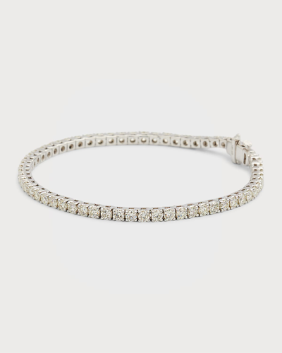 Neiman Marcus Lab Grown Diamonds 18k White Gold Round Lab Grown Diamond Bracelet, 7"l