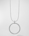 Lagos Caviar Spark Diamond Circle Pendant Necklace In Silver