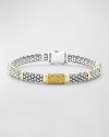 Lagos 18k Yellow Gold & Sterling Silver Signature Caviar Yellow Sapphire Pave Link Bracelet In Silver
