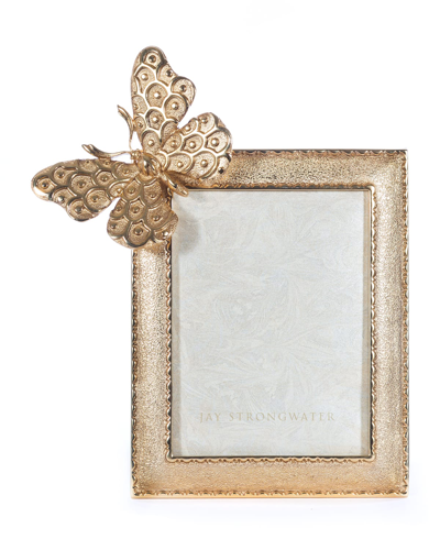 Jay Strongwater Juno Butterfly Picture Frame, 3" X 4" In Gold