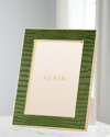 Aerin Classic Crocodile-embossed Leather Frame