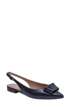 Linea Paolo Deandra Slingback Pointed Toe Pump In Navy/ Marine Blue