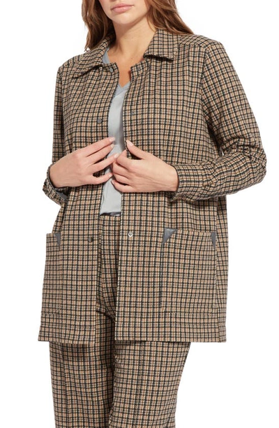 Lyssé Nomad Houdstooth Plaid Overshirt In Harriet Brushed Plaid