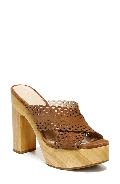 Veronica Beard Gaynor Suede Clog Sandals In Hazelwood