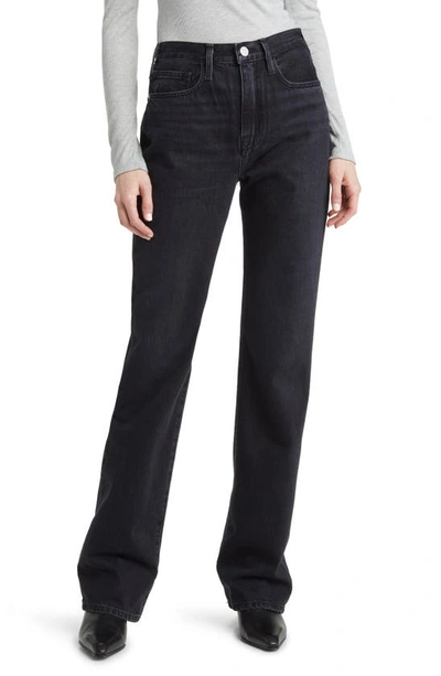 Frame Le Jane Raw Hem Crop Flare Leg Jeans In Inkwell