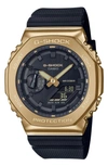 G-shock 2100 Series Analog-digital Watch, 44mm In Black And Gold
