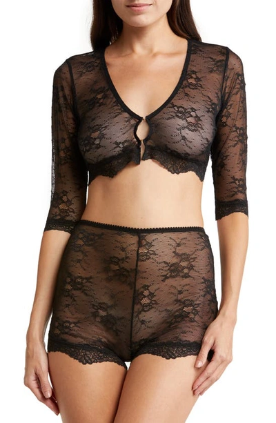 Honeydew Intimates Adriana Lace Crop Top In Black