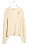Madewell Melwood Square Neck Sweater In Antique Cream