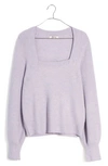 Madewell Melwood Square Neck Sweater In Heather Hyacinth