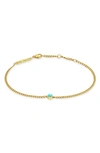 Zoë Chicco Bezel Set Turquoise Bracelet In 14kyg