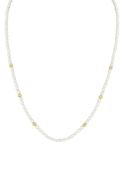 Zoë Chicco Beaded Pearl Necklace In Yellow Gold