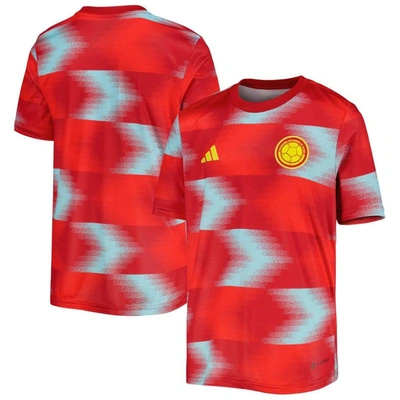 Adidas Originals Kids' Youth Adidas Red Colombia National Team 2022/23 Away Pre-match Top