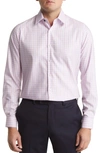 Duchamp Tailored Fit Check Dress Shirt In Pink