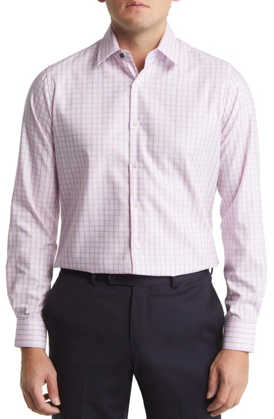 Duchamp Tailored Fit Check Dress Shirt In Pink