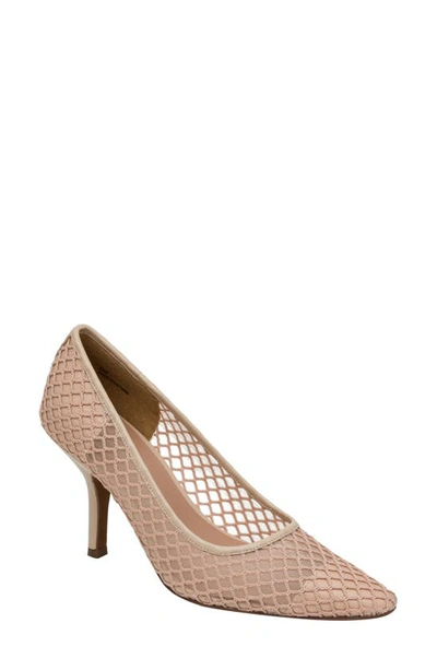 Linea Paolo Mesh Pointed Toe Pump In Blush