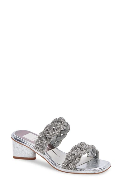 Dolce Vita Ronin Rhinestone Slide Sandal In Nocolor