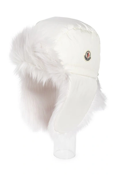Moncler White Fur Trimmed Hat unisex MONCLER Mainline Rib-Knit pom pom Beanie Logo Winter Hat NEW  main image 2