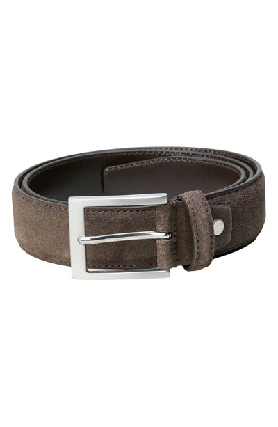 Good Man Brand Topstitch Suede Belt In T Moro