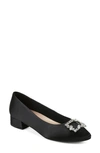 Easy Spirit Carisma Crystal Buckle Flat In Black