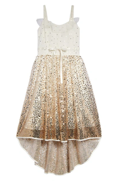 Marchesa Kids' Little Girl's & Girl's Sequin High-low Dress In Champagne