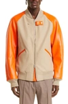 Y-3 Classic Varsity Bomber Jacket In Tech Earth F16/ Orange