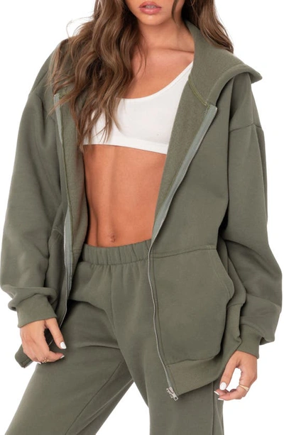 Edikted Nova Oversize Hoodie In Olive