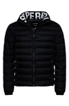 Superdry Code Mountain Fuji Puffer Jacket In Black