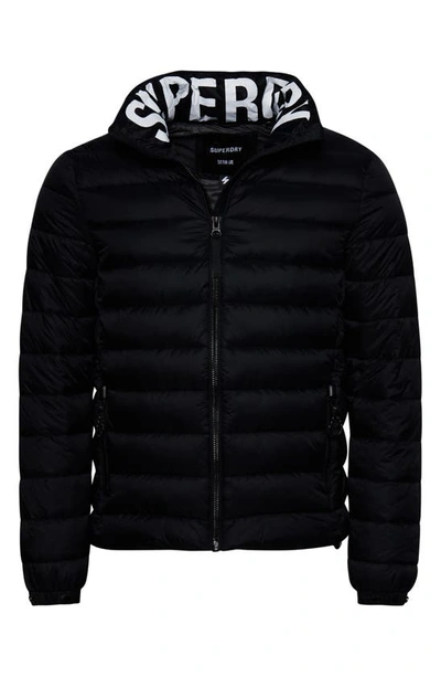 Superdry Code Mountain Fuji Puffer Jacket In Black