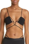 Nensi Dojaka Stretch Gabardine Angular Bra In Black