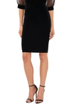 HALOGEN VELVET PENCIL SKIRT