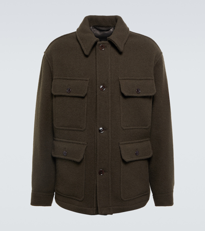 Lemaire Flap-pocket Wool Jacket In Green