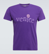 Erl Unisex Venice Print Tshirt Jersey In Luminous Purple