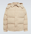 Jacquemus Quilted Shell Hooded Down Jacket In Light Beige