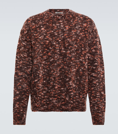Auralee Slubbed Wool Sweater In Mix Brown