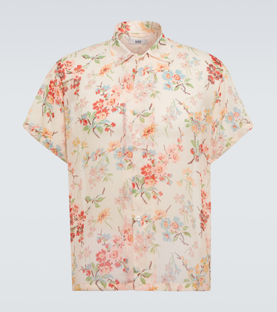 Bode Flowering Crabapple Floral Silk Shirt In Multi