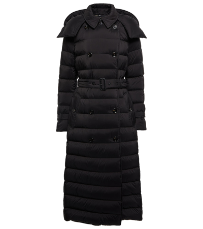 Burberry Belted Down Coat In Black