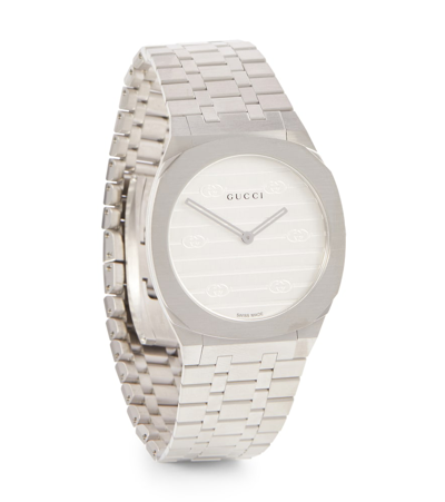 Gucci 25h 30mm Stainless Steel Watch In Grey