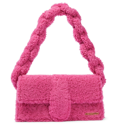 Jacquemus Le Bambidou Shearling Shoulder Bag In Pink