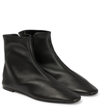THE ROW AVA LEATHER ANKLE BOOTS