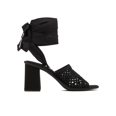 Miu Miu Ankle Tie-fastening Sandals In Black