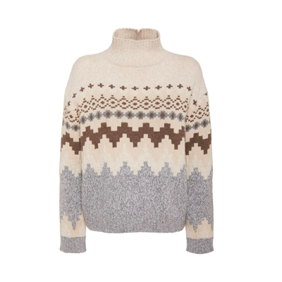 Weekend Max Mara Maser Wool Jacquard Turtleneck Sweater In Multicolor