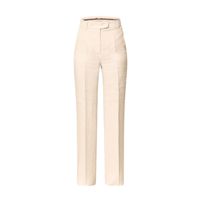 Max Mara Studio Alcano Linen Pants In White