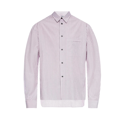 Lanvin Striped Cotton Shirt In Pink