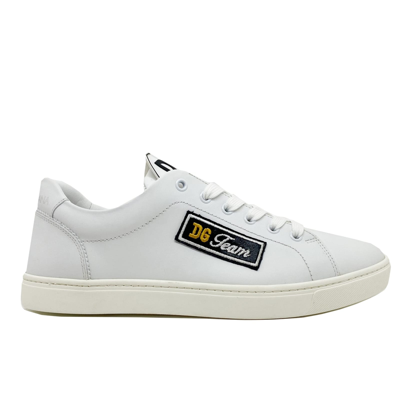 Dolce & Gabbana Logo Leather Trainers In White