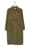Nordstrom Rack Two Button Twill Coat In Grey-green Tornado